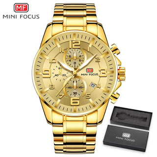 MINI FOCUS Watches Mens Top Brand Luxury Gold Watch Calendar Waterproof Chronograph Multifunction Business relogio masculino New ALODIA STORE