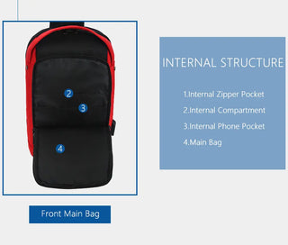 OZUKO Casual Men's Chest Pack Waterproof Crossbody Bags Male USB Charging Shoulder Bag Large Capacity Oxford Messenger Bag 2019 ALODIA STORE