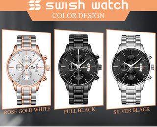 SWISH Men Watch 2022 Waterproof Stainless Steel Sport Quartz Clock Men's Watches Top Brand Luxury Man Wristwatch ALODIA STORE