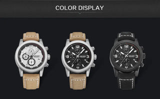 MEGIR Fashion Sport Watch Men Luxury Brand Men Quartz Watches Chronogragph Clock Leather Band Army Military Wrist Watch 2026 ALODIA STORE