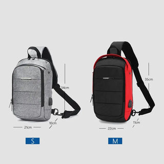OZUKO Casual Men's Chest Pack Waterproof Crossbody Bags Male USB Charging Shoulder Bag Large Capacity Oxford Messenger Bag 2019 ALODIA STORE
