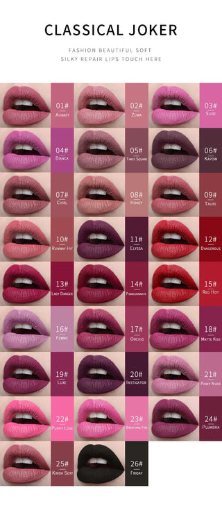 Pudaier Brand Matte Lipstick Professional Makeup for Women Long Lasting Velvet Tint Matt Sexy Lip Stick Nice Shades Batom Matte ALODIA STORE