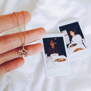 Flower Necklace Lotus Pendant Necklace Clavicle Chain Statement Necklace Women Jewelry Best Friend ,Birthday Gift ALODIA STORE