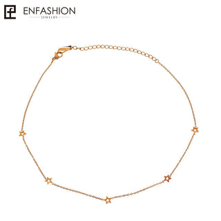 Enfashion Geometric Triangle Circle Star Choker Necklace Gold color Necklaces Pendants Stainless Steel Necklace Women chocker ALODIA STORE