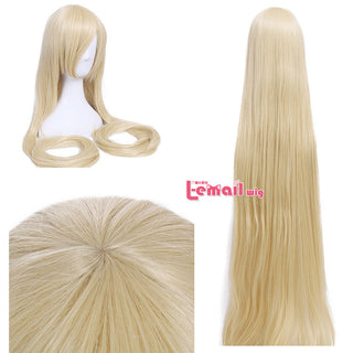 L-email wig Synthetic Hair 60inch 150cm Long Blonde Wig Chobits Chi Cosplay Wigs Straight Beige Black Halloween Cosplay Wig ALODIA STORE