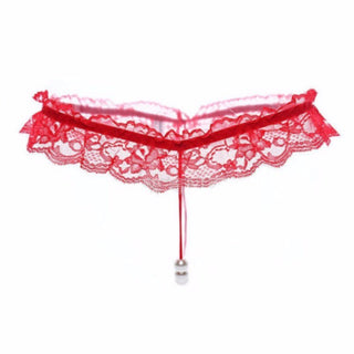 Sexy Women Pearl Panties Lace G String Temptation Underwear Ladies Tanga Hipster Thong Transparent Dessous Elastic Underpants ALODIA STORE