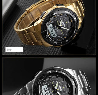SKMEI Watch Men's Watch Fashion Sport Watches Stainless Steel Strap Mens Watches Stopwatch Chronograph Waterproof Wristwatch Men ALODIA STORE