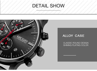 MEGIR Watch Men Stainless Steel Quartz Men Watches Chronograph Watch Clock Men Relogio Masculino for Male Students Relogios ALODIA STORE