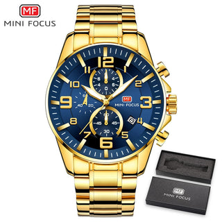 MINI FOCUS Watches Mens Top Brand Luxury Gold Watch Calendar Waterproof Chronograph Multifunction Business relogio masculino New ALODIA STORE