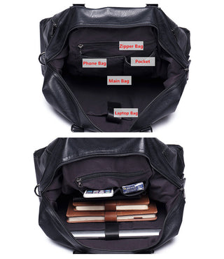 Fashion Men's Travel Bags Luggage Waterproof Suitcase Duffel Bag Big Large Capacity Bags Casual High-Capacity PU Leather Handbag ALODIA STORE