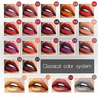 Pudaier Matte Liquid Lipstick Set 21 Colors Waterproof Long Lasting Makeup For Women Velvet Liquid Lipstick Tint Matt Lip Stick ALODIA STORE