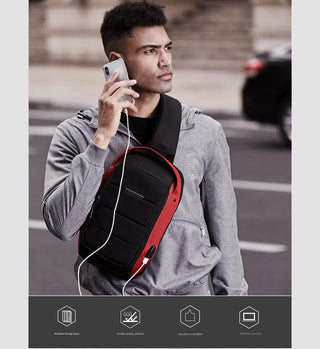 OZUKO Casual Men's Chest Pack Waterproof Crossbody Bags Male USB Charging Shoulder Bag Large Capacity Oxford Messenger Bag 2019 ALODIA STORE