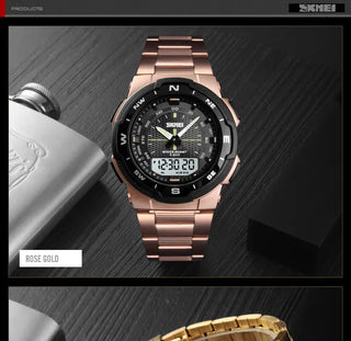 SKMEI Watch Men's Watch Fashion Sport Watches Stainless Steel Strap Mens Watches Stopwatch Chronograph Waterproof Wristwatch Men ALODIA STORE