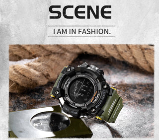 SMAEL Mens Watch Military Waterproof Sport WristWatch Digital Stopwatches For Men 1802 Military Electronic Watches Male Clock ALODIA STORE