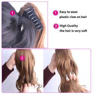 HAIRRO Claw Clip On Ponytail Hair Extension Synthetic Ponytail Extension Hair For Women Pony Tail Hairpiece Curly Style ALODIA STORE