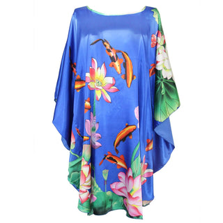 Sexy Female Silk Rayon Robe Bath Gown Nightgown Summer Casual Home Dress Printed Loose Sleepwear Plus Size Nightwear Bathrobe ALODIA STORE