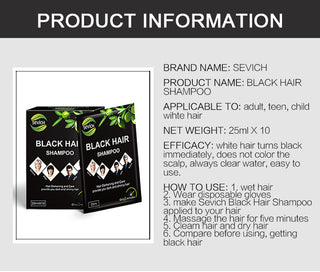 Sevich 10 pcs/lot Instant Black Hair Shampoo Make Grey and White Hair Darkening Shinny in 5 minutes ALODIA STORE