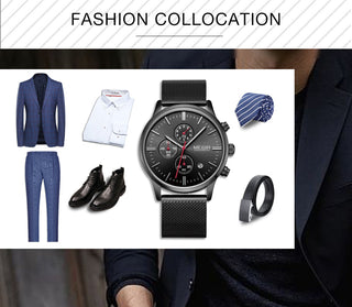 MEGIR Watch Men Stainless Steel Quartz Men Watches Chronograph Watch Clock Men Relogio Masculino for Male Students Relogios ALODIA STORE
