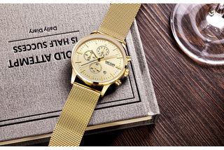 MEGIR Watch Men Stainless Steel Quartz Men Watches Chronograph Watch Clock Men Relogio Masculino for Male Students Relogios ALODIA STORE