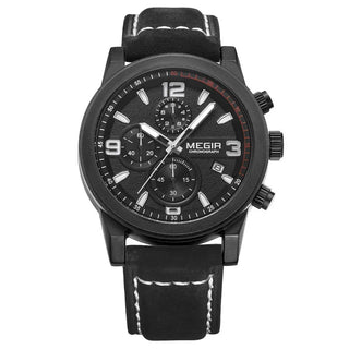 MEGIR Fashion Sport Watch Men Luxury Brand Men Quartz Watches Chronogragph Clock Leather Band Army Military Wrist Watch 2026 ALODIA STORE