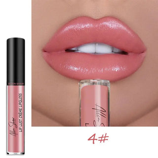 Nude Pink Lip Gloss Shimmer Waterproof Long Lasting Lip Tint Moisturize Lip Plumper Creamy Liquid Lipstick Lips Tattoo Makeup ALODIA STORE