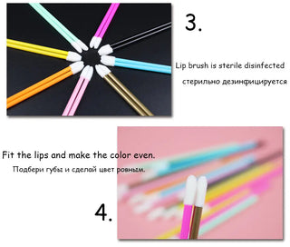 Disposable Lip Brushes 50pcs Eyelash Cleaning Makeup Removing Tools Lipstick Lip Gloss Mascara Wands Set Cosmetic Applicator ALODIA STORE