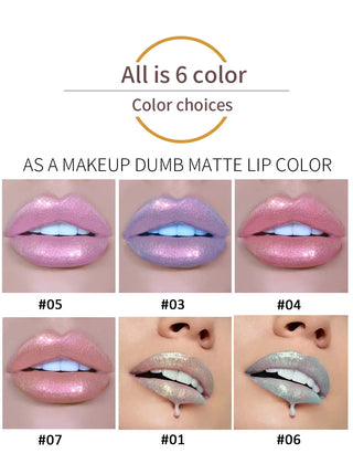 Plump Lip Gloss Lips Makeup Waterproof Long Lasting Holographic Mermaid Lip Tint Nude Moisturizer Glossy Glitter Liquid Lipstick ALODIA STORE