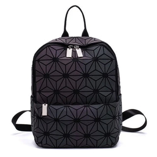 New Women Backpack Geometric Folding Bag Small Students School Bags For Teenage Girls Luminous Backpacks Hologram Daily Backpack ALODIA STORE