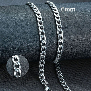Vnox Men's Cuban Link Chain Necklace Stainless Steel Black Gold Color Male Choker colar Jewelry Gifts for Him ALODIA STORE