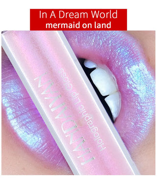Plump Lip Gloss Lips Makeup Waterproof Long Lasting Holographic Mermaid Lip Tint Nude Moisturizer Glossy Glitter Liquid Lipstick ALODIA STORE