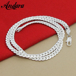 New Trendy Men's 6MM 60cm Snake Chain Necklace for Women Fashion 925 Jewelry Sterling Silver Necklace ALODIA STORE
