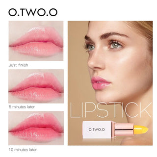 O.TWO.O Lip Balm Temperate Changing Lipstick Long Lasting Hygienic Moisturizing Lipstick Anti Aging Makeup Pink Lip Care ALODIA STORE
