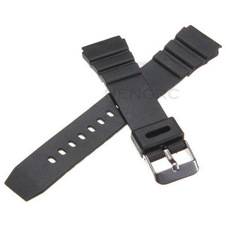 Silicone Watchbands 18 20 22mm Men Black Sports Diving Rubber Watch Strap Silver Stainless Steel Buckle ALODIA STORE
