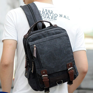 Scione Small Canvas Backpack Men Travel Back Pack Multifunctional Shoulder Bag Women Laptop Rucksack School Bags Female Daypack ALODIA STORE