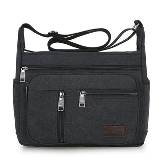 Men Canvas Shoulder Bag Multifunction Casual Travel Crossbody Bags Vintage Solid Zipper Men Messenger Top-handle Handbags ALODIA STORE