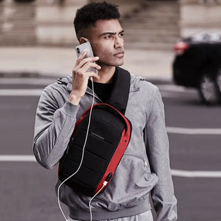 OZUKO Casual Men's Chest Pack Waterproof Crossbody Bags Male USB Charging Shoulder Bag Large Capacity Oxford Messenger Bag 2019 ALODIA STORE