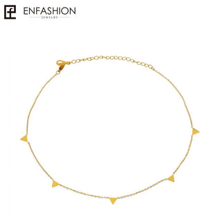 Enfashion Geometric Triangle Circle Star Choker Necklace Gold color Necklaces Pendants Stainless Steel Necklace Women chocker ALODIA STORE
