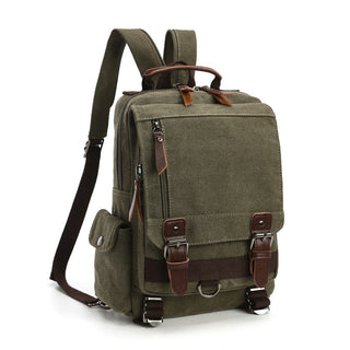 Scione Small Canvas Backpack Men Travel Back Pack Multifunctional Shoulder Bag Women Laptop Rucksack School Bags Female Daypack ALODIA STORE