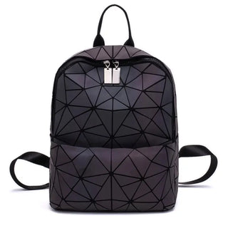 New Women Backpack Geometric Folding Bag Small Students School Bags For Teenage Girls Luminous Backpacks Hologram Daily Backpack ALODIA STORE