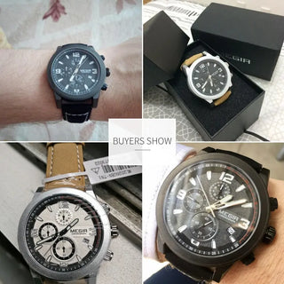 MEGIR Fashion Sport Watch Men Luxury Brand Men Quartz Watches Chronogragph Clock Leather Band Army Military Wrist Watch 2026 ALODIA STORE