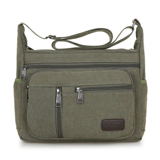 Men Canvas Shoulder Bag Multifunction Casual Travel Crossbody Bags Vintage Solid Zipper Men Messenger Top-handle Handbags ALODIA STORE