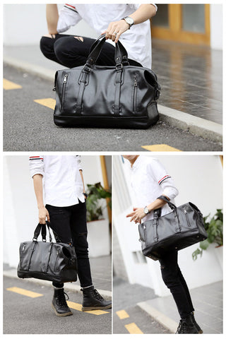 Fashion Men's Travel Bags Luggage Waterproof Suitcase Duffel Bag Big Large Capacity Bags Casual High-Capacity PU Leather Handbag ALODIA STORE
