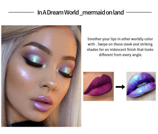 Plump Lip Gloss Lips Makeup Waterproof Long Lasting Holographic Mermaid Lip Tint Nude Moisturizer Glossy Glitter Liquid Lipstick ALODIA STORE
