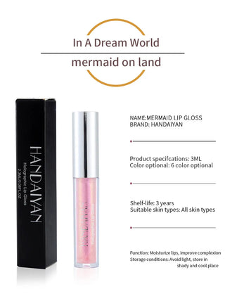 Plump Lip Gloss Lips Makeup Waterproof Long Lasting Holographic Mermaid Lip Tint Nude Moisturizer Glossy Glitter Liquid Lipstick ALODIA STORE