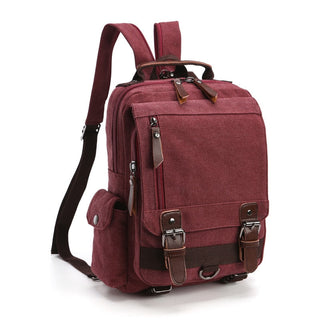 Scione Small Canvas Backpack Men Travel Back Pack Multifunctional Shoulder Bag Women Laptop Rucksack School Bags Female Daypack ALODIA STORE