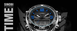 SINOBI Men's Sports Watch Luxury Male Stainless Steel Chronograph Quartz Watches Military Wrist Watch Gift for Men Reloj Saat ALODIA STORE