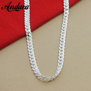 New Trendy Men's 6MM 60cm Snake Chain Necklace for Women Fashion 925 Jewelry Sterling Silver Necklace ALODIA STORE