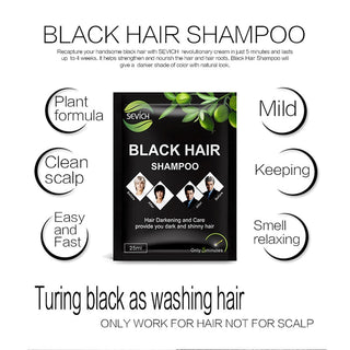 Sevich 10 pcs/lot Instant Black Hair Shampoo Make Grey and White Hair Darkening Shinny in 5 minutes ALODIA STORE