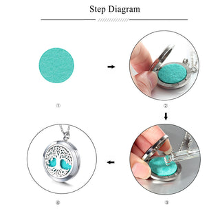 UBELIEVE 30MM Perfume Diffuser Necklace Pendant  Aromatherapy Locket Jewelry Essential Oil Locket Necklace For Women ALODIA STORE