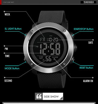 SKMEI Sport Watch Men Luxury Brand 5Bar Waterproof Watches Montre Men Alarm Clock Fashion Digital Watch Relogio Masculino 1426 ALODIA STORE